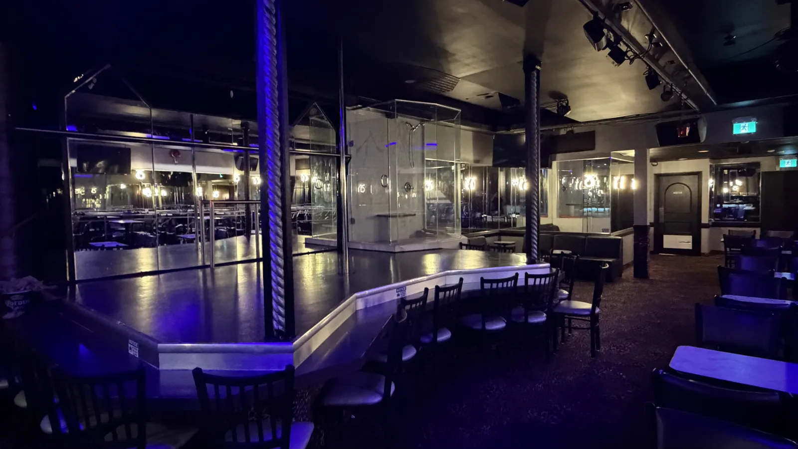 Stage and surrounding lounge at Cheetah's of Windsor